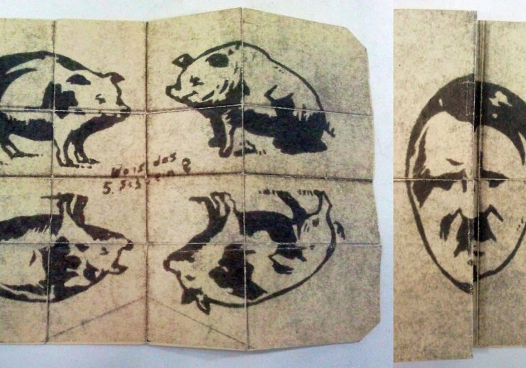 Faltblatt Hitler Schwein
