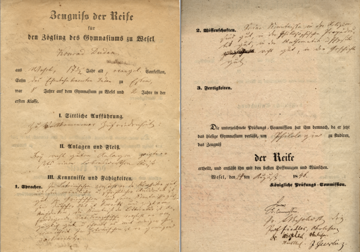 Reifezeugnis Konrad Duden