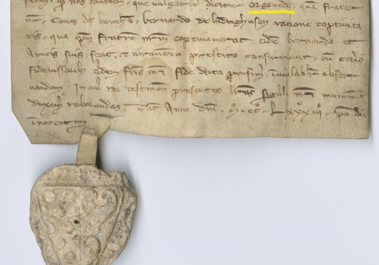 LAVNRW W, U 134u/Gesamtarchiv von Landsberg-Velen, Botzlar - Urkunden, Nr. 2.